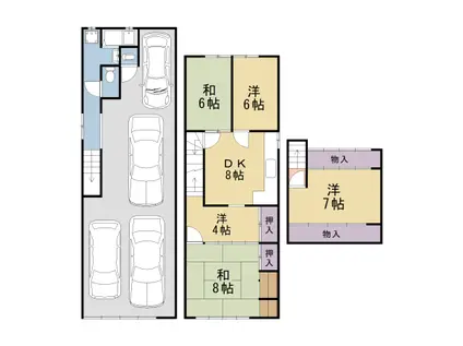 京都市烏丸線 北大路駅 徒歩7分 2階建 築77年(4DK)の間取り写真