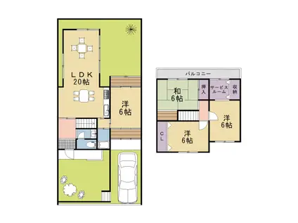 阪急電鉄京都線 西山天王山駅 徒歩12分 2階建 築56年(4LDK)の間取り写真