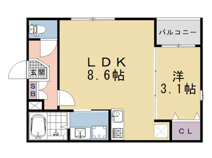 東海道本線 西大路駅 徒歩12分 3階建 新築(1LDK/3階)の間取り写真