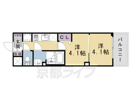 東海道本線 西大路駅 徒歩18分 7階建 新築(2K/2階)の間取り写真