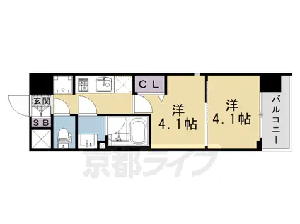 東海道本線 西大路駅 徒歩18分 7階建 新築(2K/2階)の間取り写真