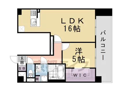 東海道本線 西大路駅 徒歩18分 7階建 新築(1LDK/6階)の間取り写真