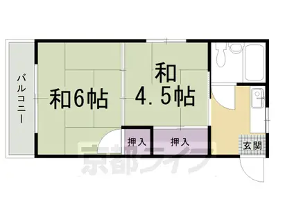 野元ハイツ(2K/2階)の間取り写真