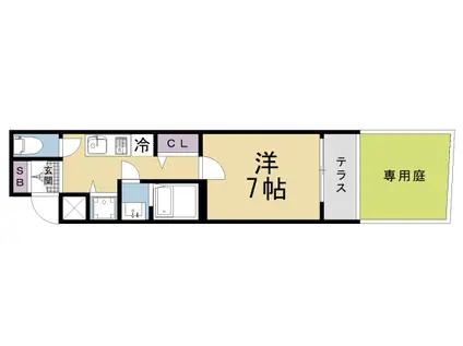 アドバンス京都烏丸町(1K/1階)の間取り写真