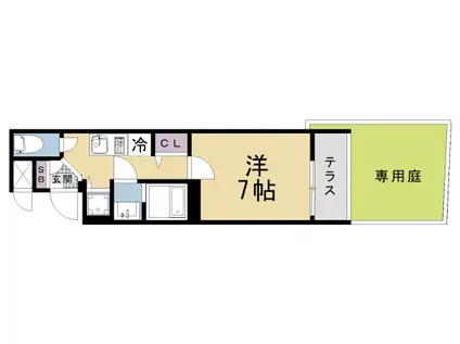 アドバンス京都烏丸町(1K/1階)の間取り写真