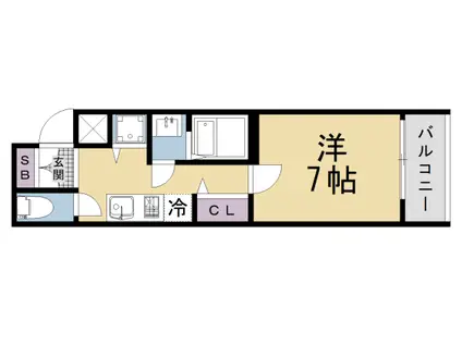 アドバンス京都烏丸町(1K/4階)の間取り写真