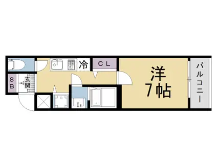 アドバンス京都烏丸町(1K/3階)の間取り写真