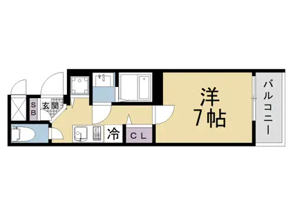 アドバンス京都烏丸町(1K/2階)の間取り写真