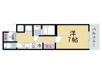 アドバンス京都烏丸町(1K/3階)の間取り写真