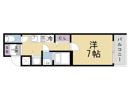 アドバンス京都烏丸町(1K/3階)の間取り写真