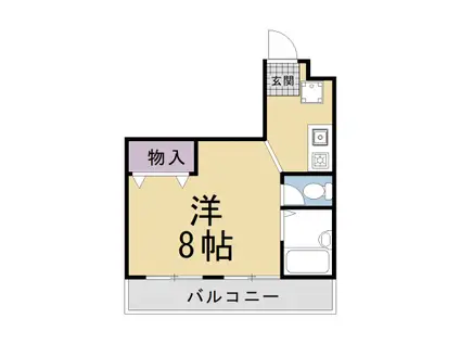 京都市烏丸線 北山駅(京都) 徒歩7分 4階建 築50年(1K/4階)の間取り写真