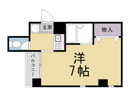 京都市烏丸線 北山駅(京都) 徒歩7分 4階建 築50年(1K/2階)の間取り写真