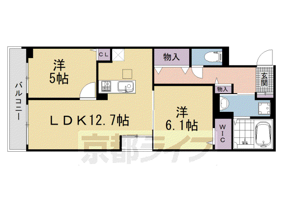 奈良線 宇治駅(ＪＲ) 徒歩10分 3階建 新築(2LDK/3階)の間取り写真