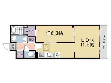 奈良線 宇治駅(ＪＲ) 徒歩10分 3階建 新築(1LDK/1階)の間取り写真