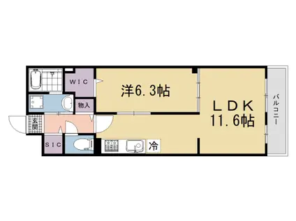奈良線 宇治駅(ＪＲ) 徒歩10分 3階建 新築(1LDK/2階)の間取り写真