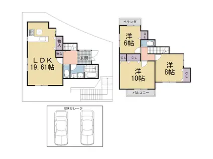 片町線 大住駅 徒歩20分 2階建 築1年(3LDK)の間取り写真
