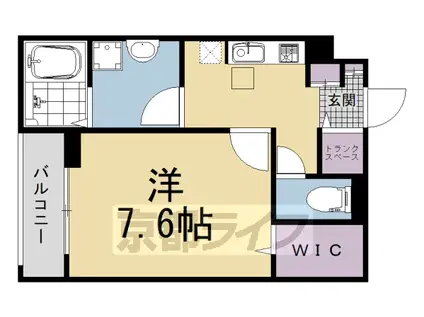 奈良線 長池駅 徒歩12分 2階建 新築(1K/1階)の間取り写真
