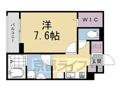 奈良線 長池駅 徒歩12分 2階建 新築(1K/1階)の間取り写真