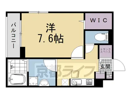 奈良線 長池駅 徒歩12分 2階建 新築(1K/1階)の間取り写真