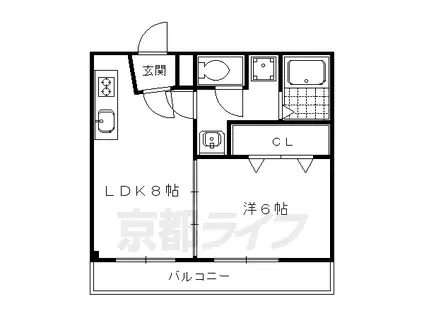 ハウスJUN(1DK/2階)の間取り写真