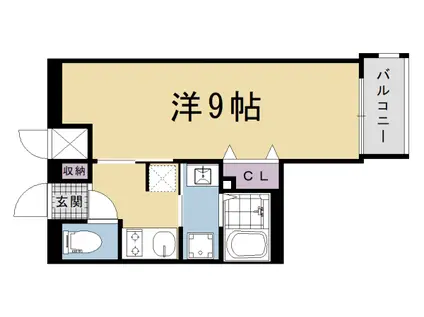 ファーストフィオーレ京都コーヴォ(1K/1階)の間取り写真