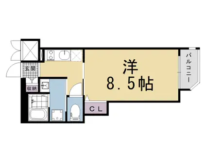 ファーストフィオーレ京都コーヴォ(1K/4階)の間取り写真