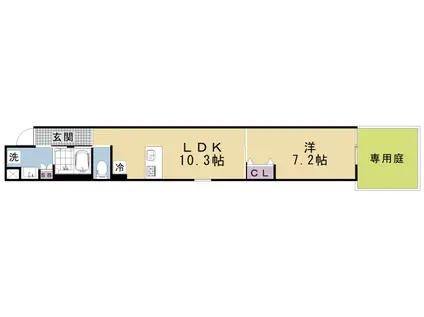 京阪電気鉄道京阪線 清水五条駅 徒歩6分 5階建 築1年(1LDK/1階)の間取り写真