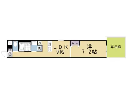 京阪電気鉄道京阪線 清水五条駅 徒歩6分 5階建 築1年(1LDK/1階)の間取り写真