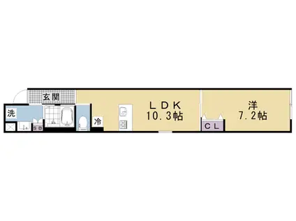 京阪電気鉄道京阪線 清水五条駅 徒歩6分 5階建 築1年(1LDK/3階)の間取り写真