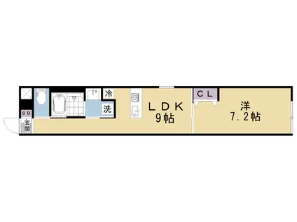 京阪電気鉄道京阪線 清水五条駅 徒歩6分 5階建 築1年(1LDK/2階)の間取り写真