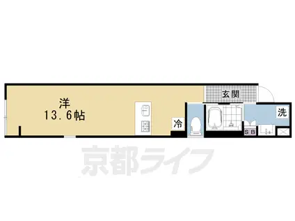 京阪電気鉄道京阪線 清水五条駅 徒歩6分 5階建 築1年(ワンルーム/2階)の間取り写真