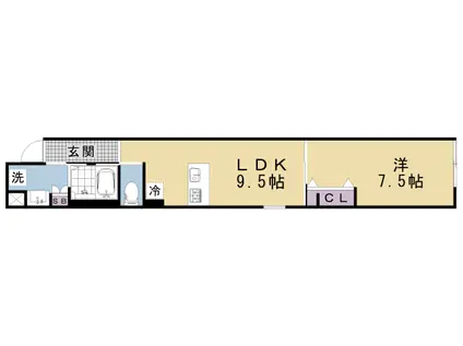 京阪電気鉄道京阪線 清水五条駅 徒歩6分 5階建 築1年(1LDK/4階)の間取り写真