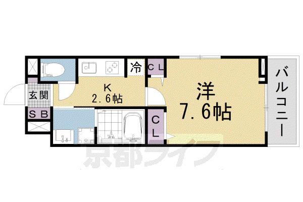 アロッジオ瀬田(1K/3階)の間取り写真