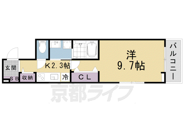 アロッジオ瀬田(1K/2階)の間取り写真