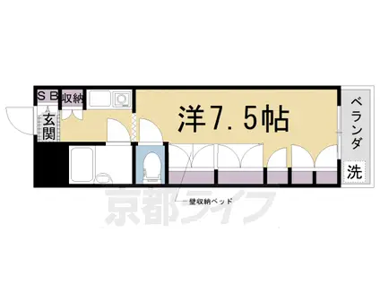 セレーネ田辺Ⅲ-A 学生専用(1K/4階)の間取り写真