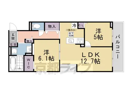 SYS大将軍(2LDK/1階)の間取り写真
