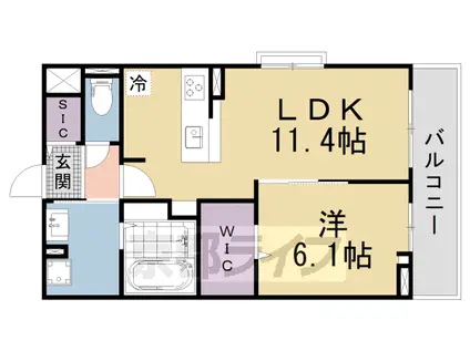 SYS大将軍(1LDK/2階)の間取り写真