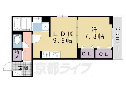 京都市烏丸線 北大路駅 徒歩27分 3階建 新築(1LDK/3階)の間取り写真