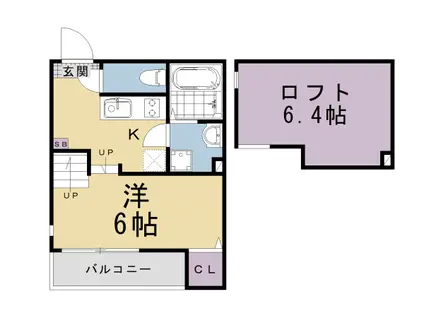 ハーモニー景勝町Ⅱ(ワンルーム/2階)の間取り写真