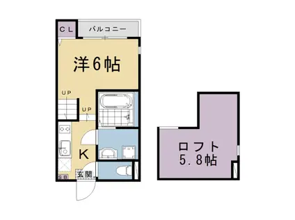 ハーモニー景勝町Ⅱ(ワンルーム/1階)の間取り写真