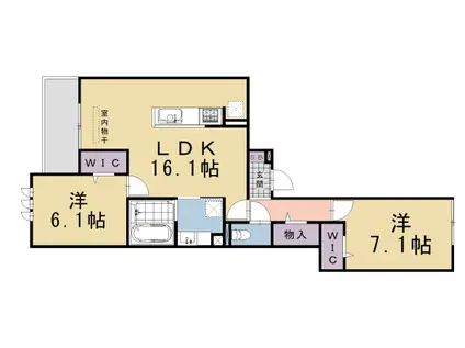 東海道本線 桂川駅(京都) 徒歩14分 3階建 新築(2LDK/3階)の間取り写真
