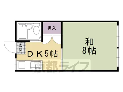 阪急電鉄京都線 西院駅(阪急) 徒歩7分 4階建 築52年(1DK/4階)の間取り写真