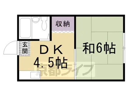 阪急電鉄京都線 西院駅(阪急) 徒歩7分 4階建 築52年(1DK/3階)の間取り写真