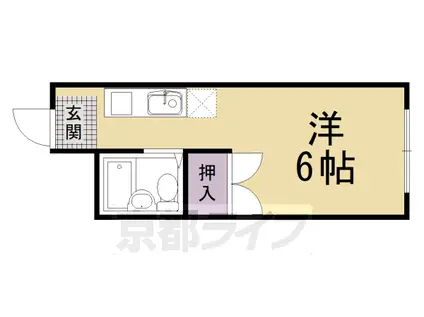 阪急電鉄京都線 西院駅(阪急) 徒歩10分 5階建 築40年(1K/3階)の間取り写真