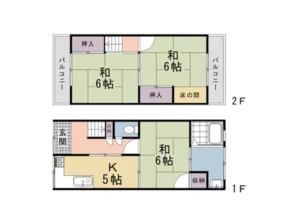 札幌市東西線 琴似駅(札幌市営) 徒歩10分 2階建 築54年(3K)の間取り写真