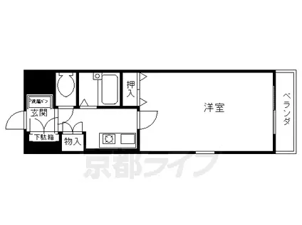 京都市東西線 太秦天神川駅 徒歩7分 3階建 築30年(1K/3階)の間取り写真