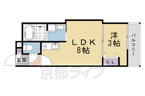 京阪電気鉄道京阪線 藤森駅 徒歩12分 3階建 築1年(1LDK/2階)の間取り写真