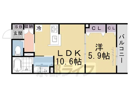 ラ・トーランスⅡ(1LDK/2階)の間取り写真