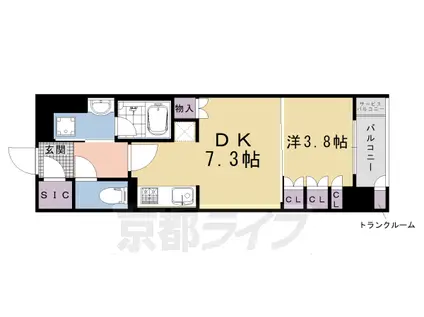 京阪電気鉄道京阪線 清水五条駅 徒歩4分 11階建 築1年(1DK/10階)の間取り写真