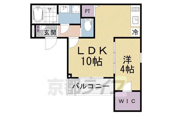 ジーメゾン大津横木ルイエル(1LDK/1階)の間取り写真